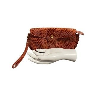 Orange Boho style wristlet Size 8X5
